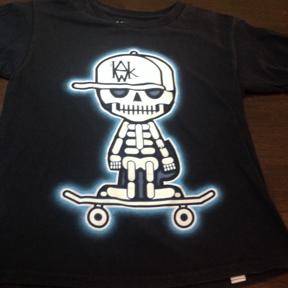 Super rad Tony Hawk skeleton skating shirt